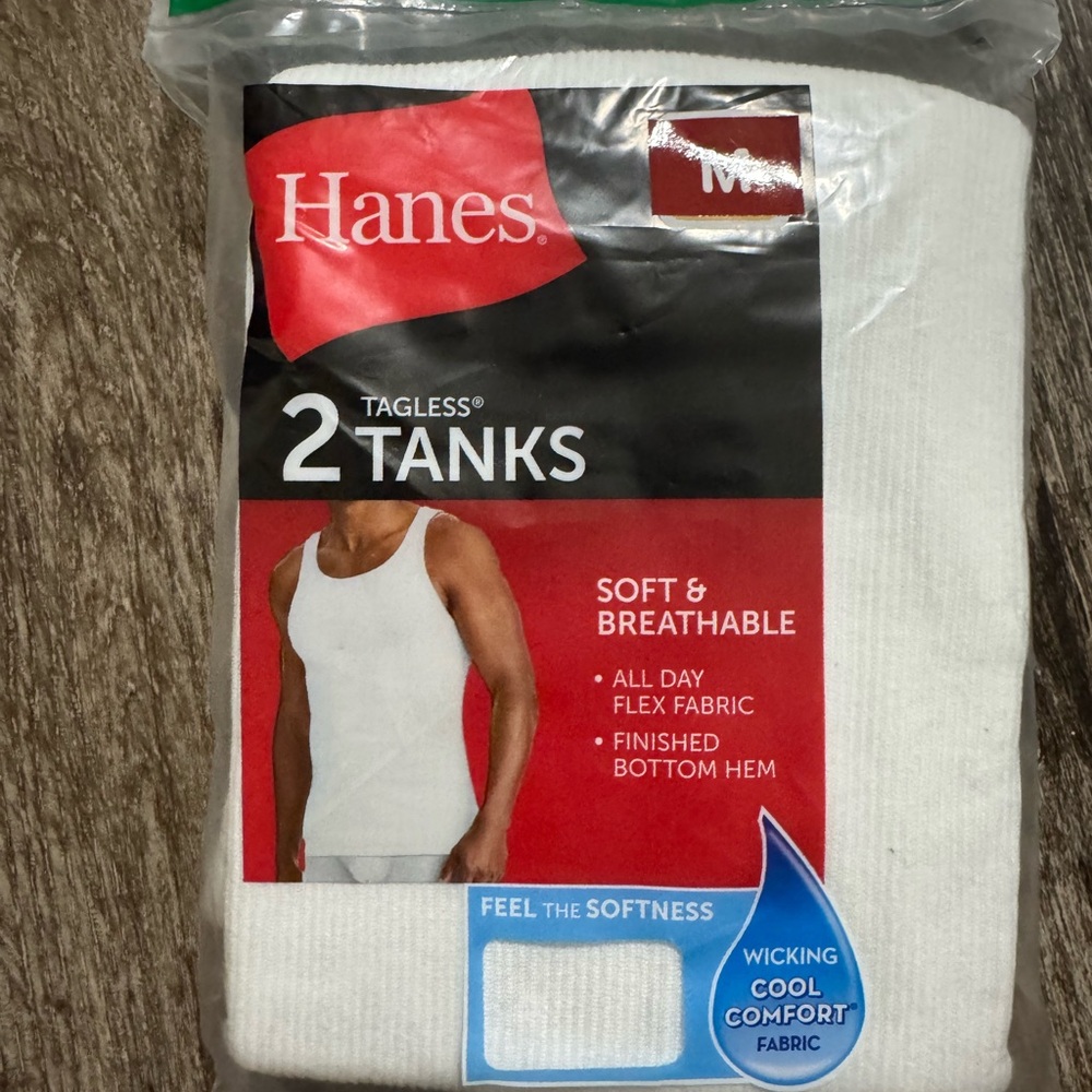 Hanes White Tagless Tank Tops Pack